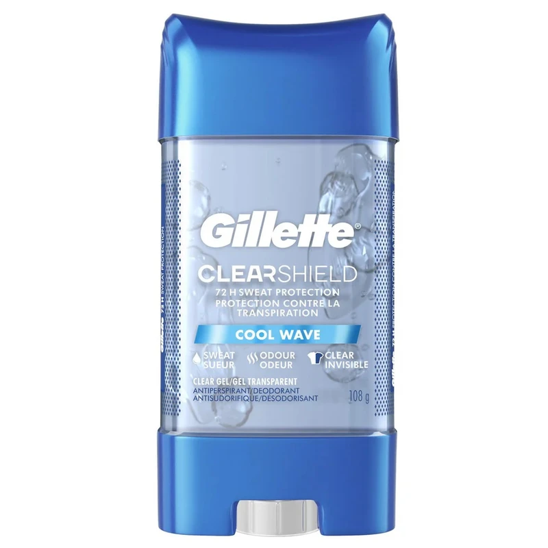 ژل شفاف ضد تعریق مردانه ژیلت مدل CLEAR SHIELD Cool Wave وزن 107 گرم