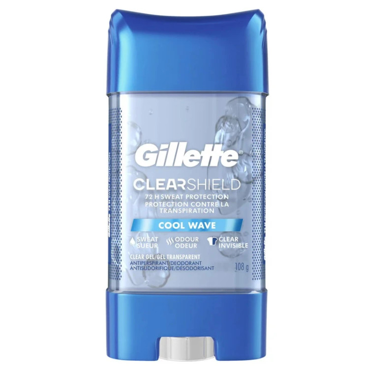 ژل شفاف ضد تعریق مردانه ژیلت مدل CLEAR SHIELD Cool Wave وزن 107 گرم